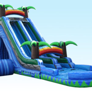 98 FT Inflatable Obstacle Course with 24 FT Dual Lane Slide