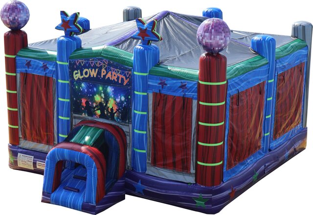 Large 20 x 20 Glow Party Combo Bounce House