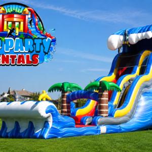 24 Ft Shark Sighted Dual Lane Water Slide with Pool